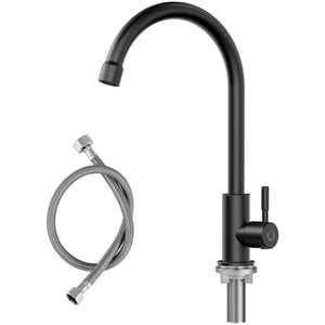 Cecipa max Robinet de Cuisine Robinet d'eau froide pour évier de cuisine - Robinet d'eau froide - Rotatif à 360° - Noir,EU Modèle