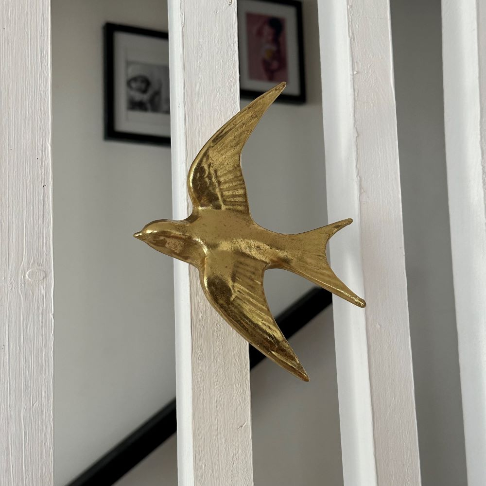 Oiseau Déco murale en résine dorée - 2