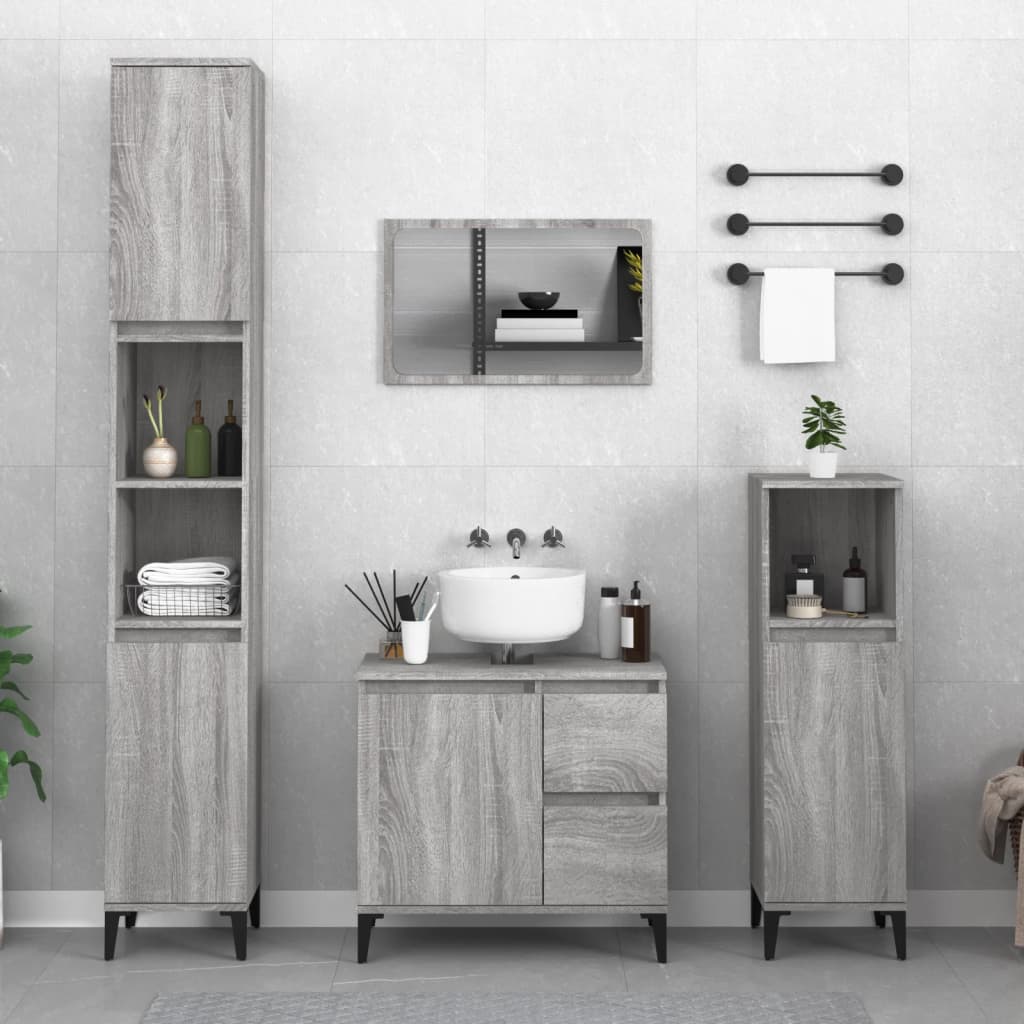 Petite Armoire De Salle De Bain Blanche Étroite 15x17x76 Cm - Meuble Rangement Imperméable Colonnes & WC