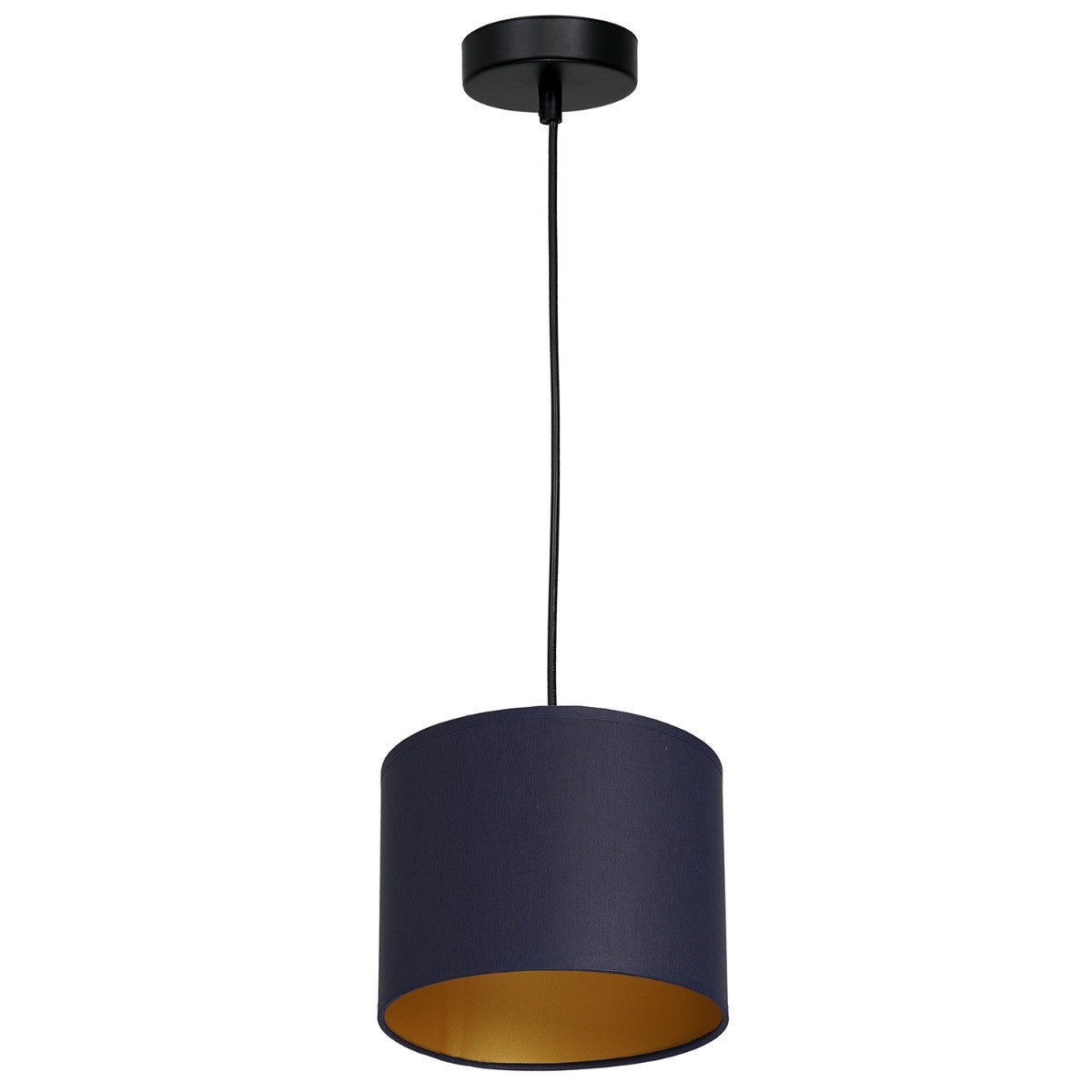 Lampa wisząca Arden czarny matowa-granatowy-złota 1xE27x15W wym: 110 x 18 x 18 cm tkanina Luminex