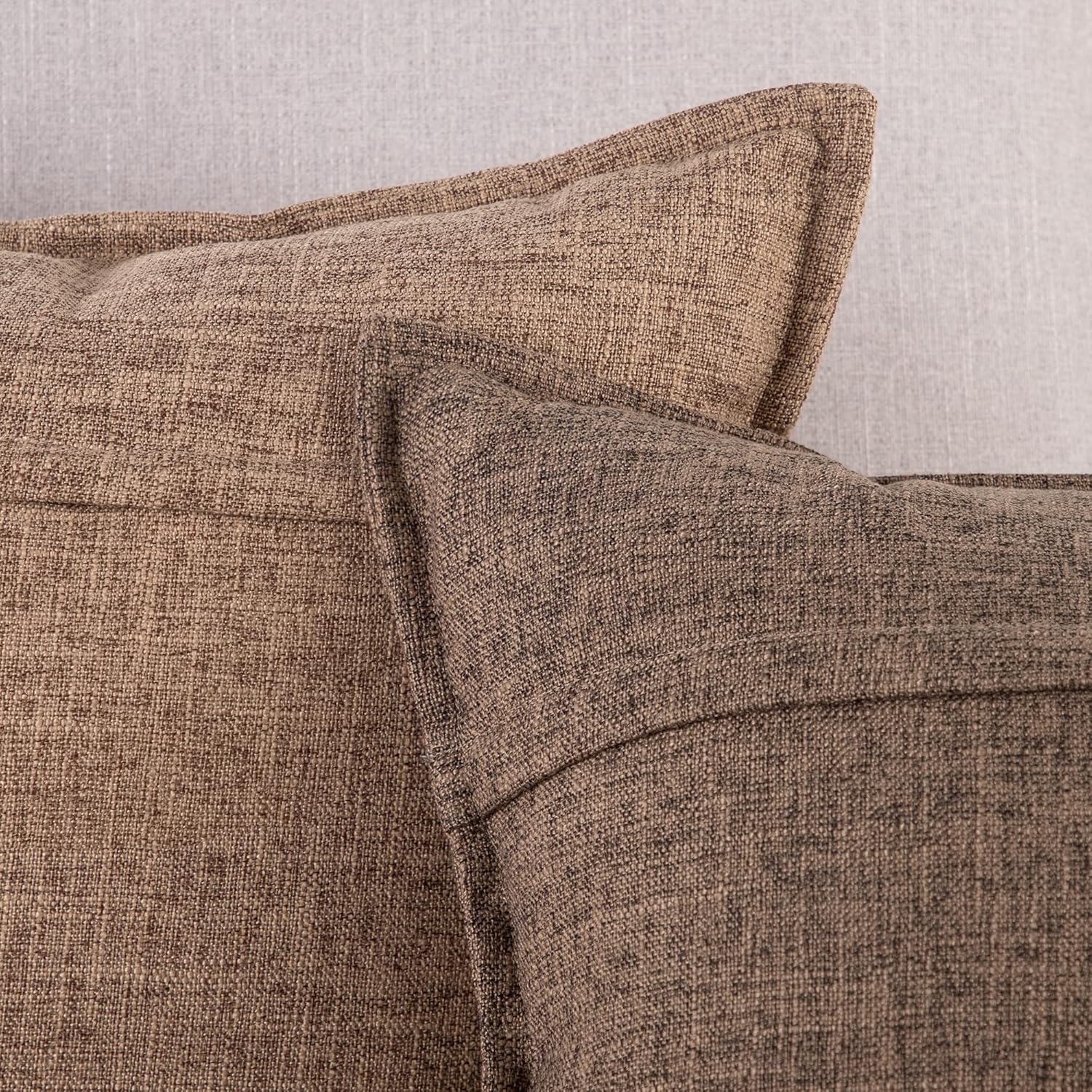 Lot de 2 Housses de Coussin Doux Lin Décoratif Coussin Couvre Style De Luxe pour canapé Chambre Marron Clair 40x40 cm - 5