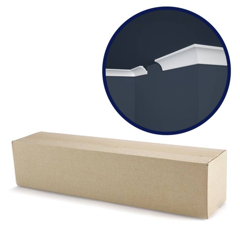 Lot de 32 (64ml) Corniches de Plafond décoratives - Lisse - 200x5x5 cm - 2