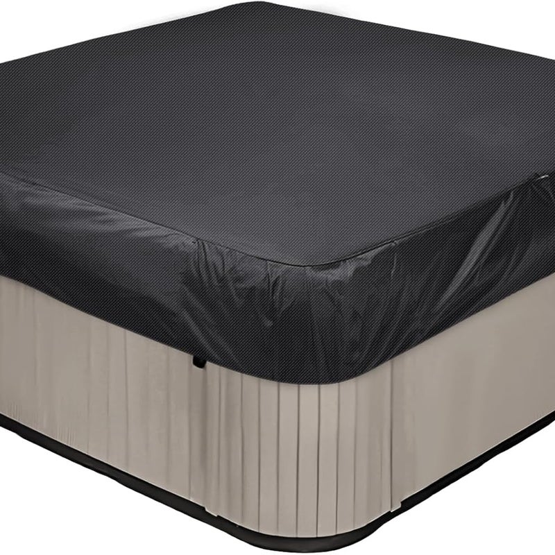Pokrowiec na jacuzzi ogrodowe (218 x 218 x 30 cm), czarny, tkanina Oxford 2100D, wodoodporna, pyłoszczelna i odporna na promieniowanie UV, do zewnętr