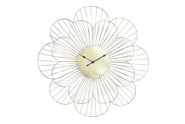 Horloge Murale Design Laure – 50 Cm, Doré, Verre – Paris Prix – Neuf