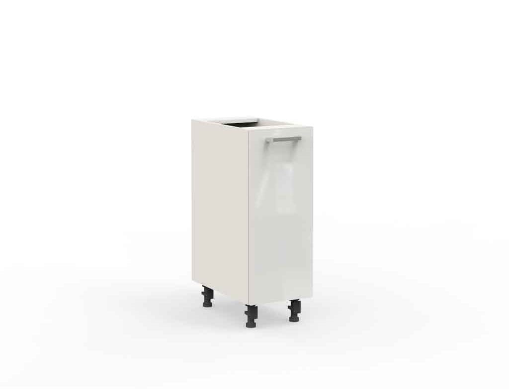 Armario inferior d3 – 30 cm color blanco brillo