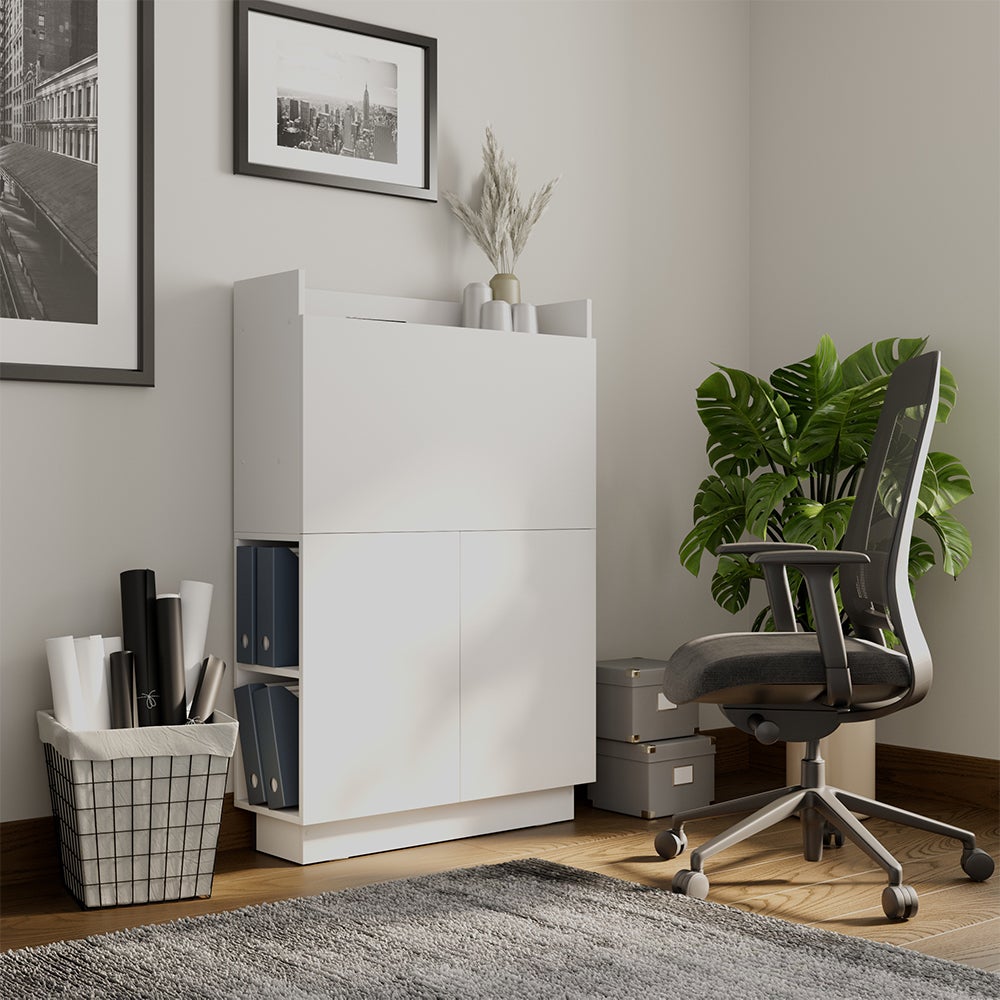 Vicco Secrétaire bureau Alena, Blanc, 85x27cm - 6