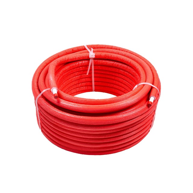 Tube multicouche isolé rouge de 16 mm de diamètre et 50 m de long