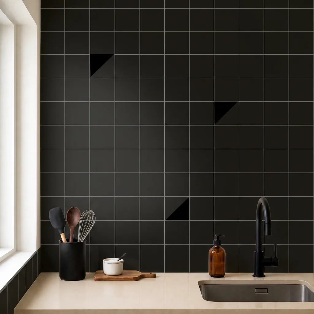 Azulejo Decorativo Color 10x10 cm Trigone Gris Oscuro Brillo (1 unidad ...