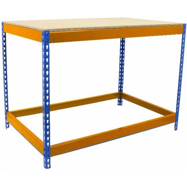 Tavolo da lavoro in metallo e montaggio senza viti SIMONWORK BASIC 1 901545-1 BLU/ARANCIONE/LEGNO