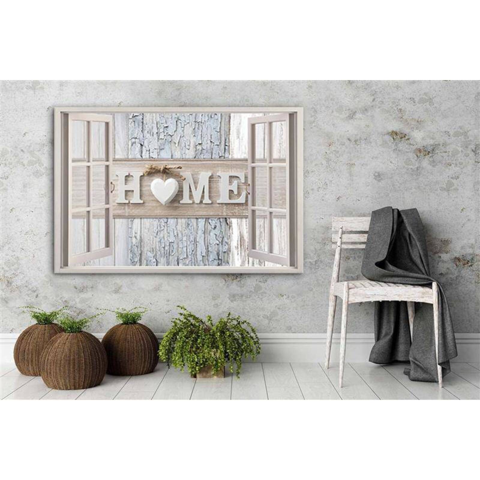 Tableau bois de coeur d'inscription de fenêtre d'accueil - 120 x 80 cm - 3