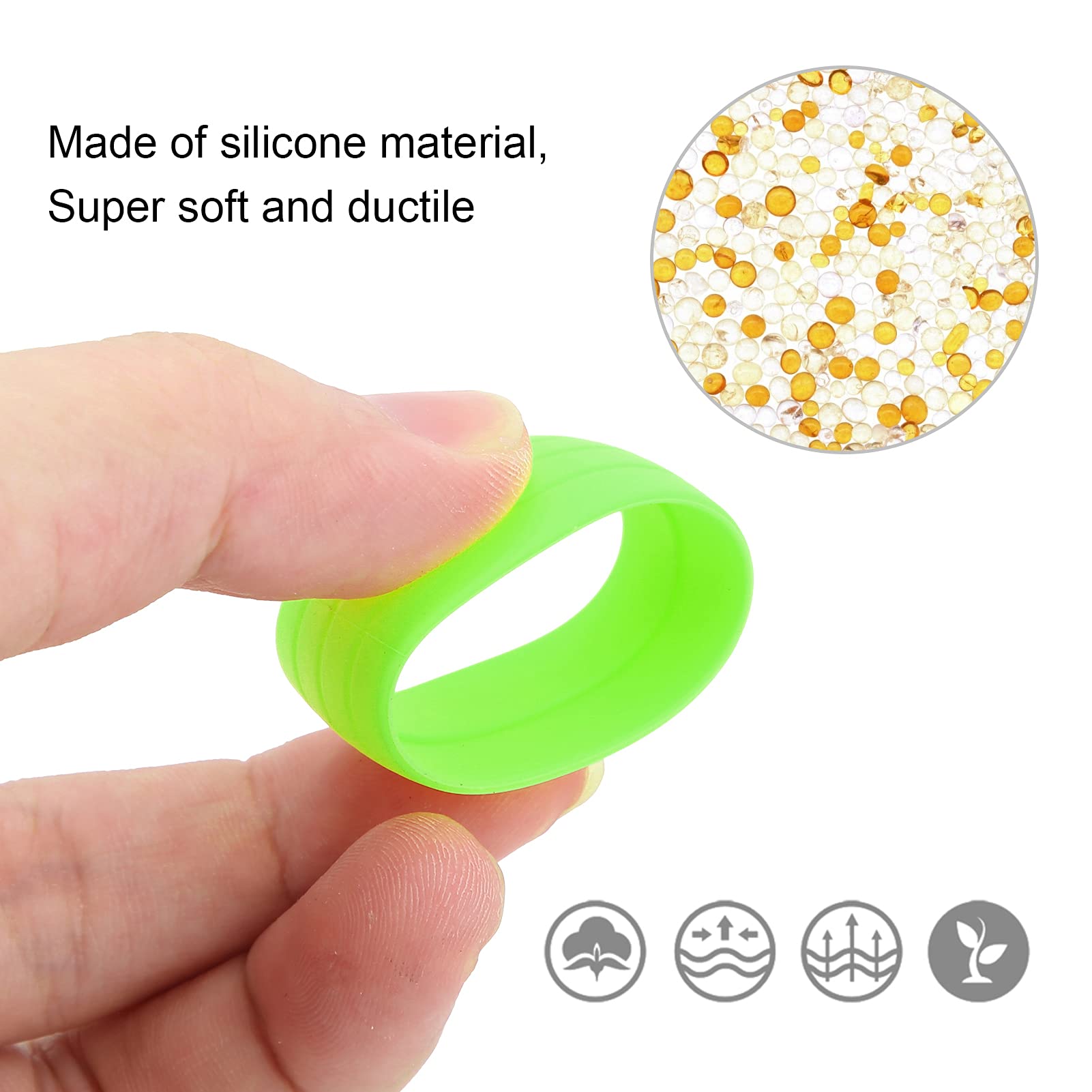Anel de fixação elástico de silicone para bicicleta, anel anti-salto, alças para fita de barra de bicicleta de estrada (verde) - 4