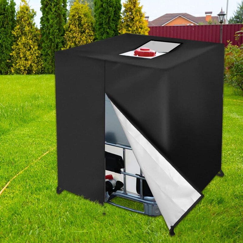 Couvercle & housse de protection pour cuve IBC 1000L. Film anti-UV avec découpes perforées, accessoire essentiel pour préserver votre réservoir d'eau. - 5