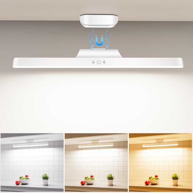 Akumulatorowa lampa LED 1800mAh, 32 cm, praktyczne oświetlenie z czujnikiem pamięci i magnesem, idealna do biura i łazienki