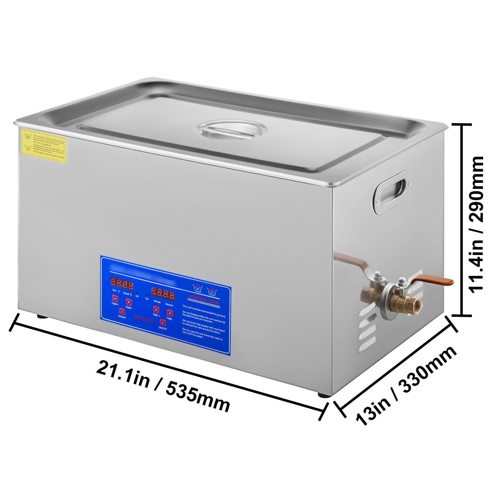 22L Nettoyeur à ultrasons SucceBuy en acier inoxydable Chauffage numérique Minuterie Machine de nettoyage de bijoux pour usage domestique commercial - 2