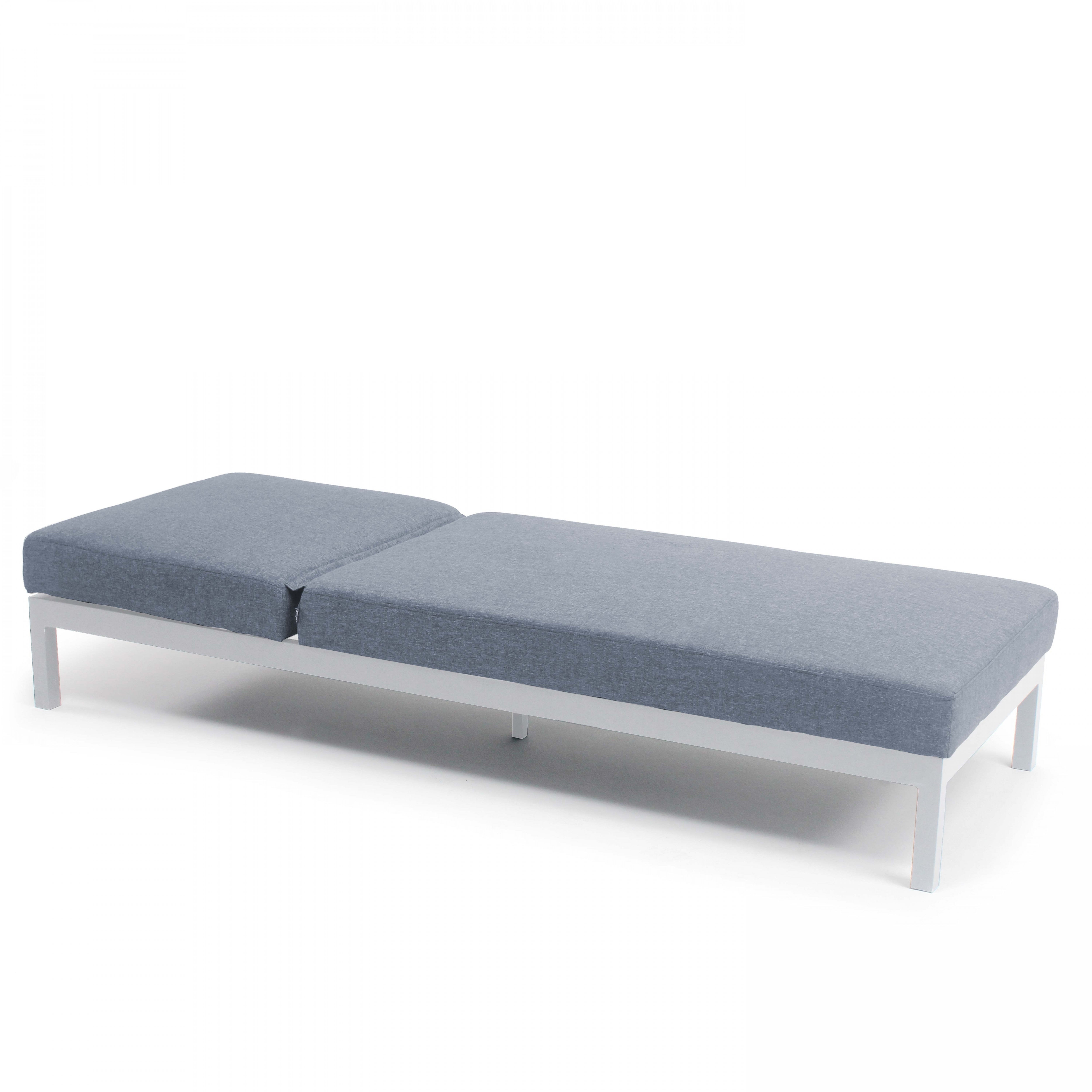 Lot de 2 bains de soleil inclinable en aluminium gris clair - 4