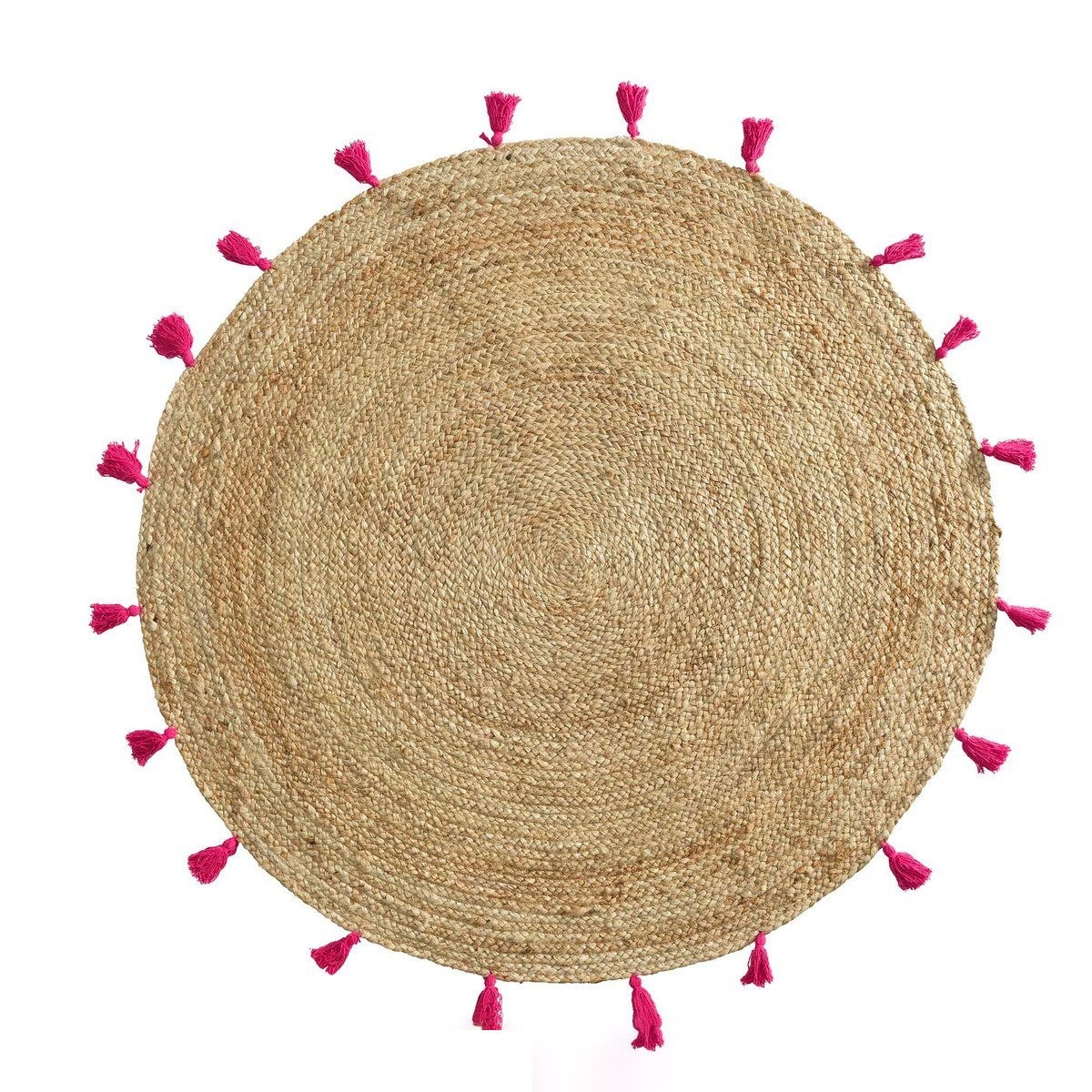 Tapis Rond Déco en Jute Shira 120cm Noir