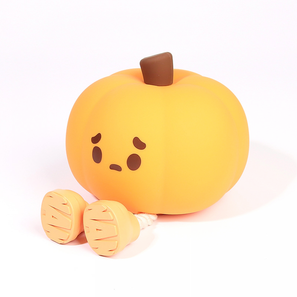 Luz nocturna led de calabaza pequeña, lámpara de noche de silicona regulable, luz nocturna táctil recargable para decoración de halloween