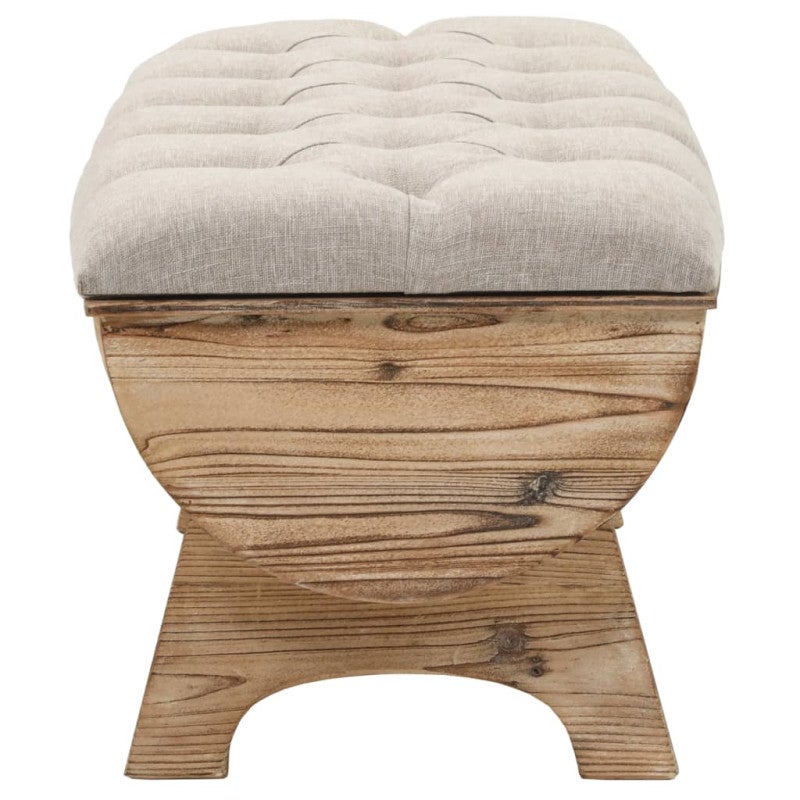 Banc de rangement Bois massif et tissu 103 x 51 x 44 cm - 3