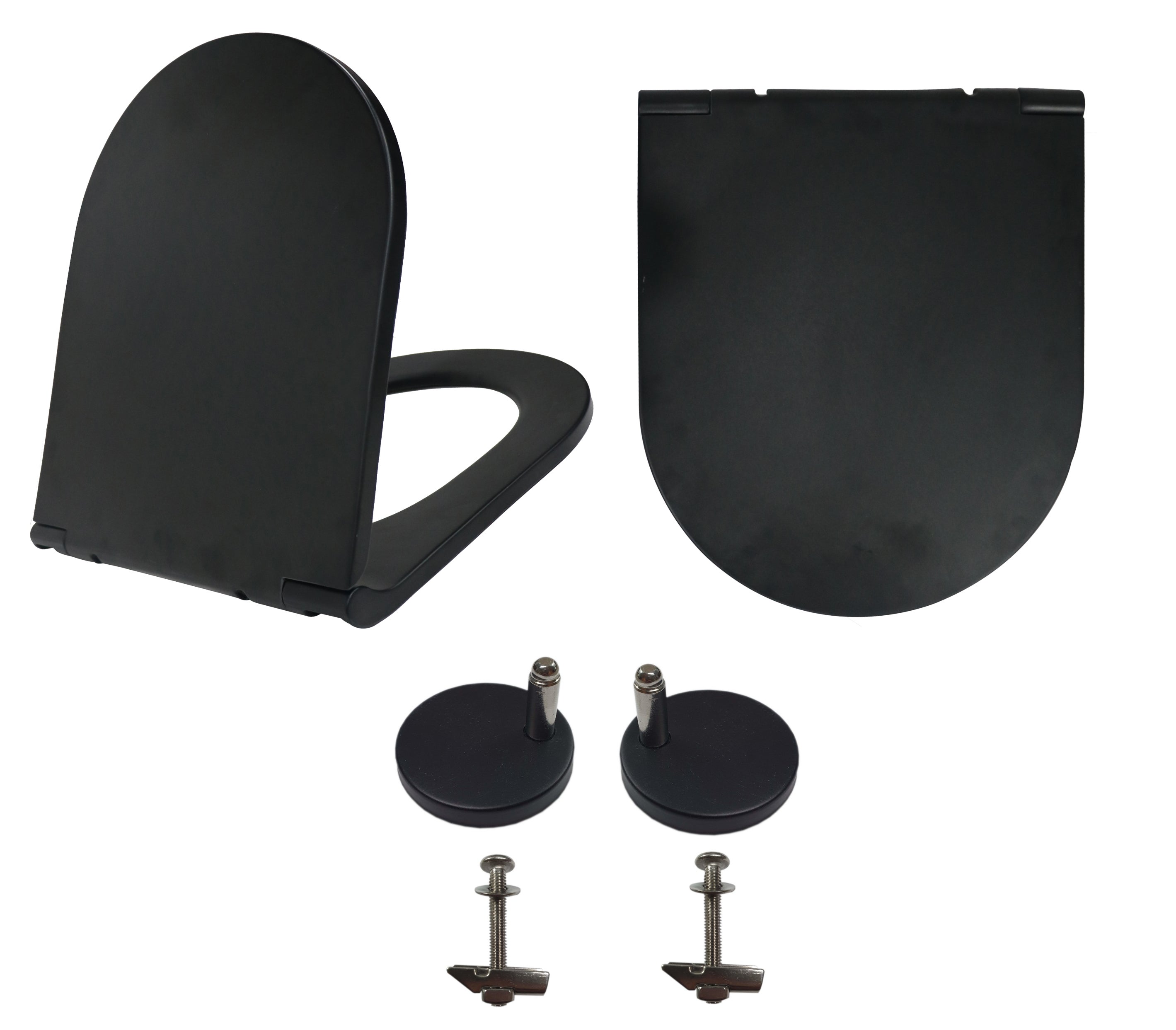 Deska sedesowa Estiva BLACK MATT wolnoopadająca duroplastowa czarna matowa