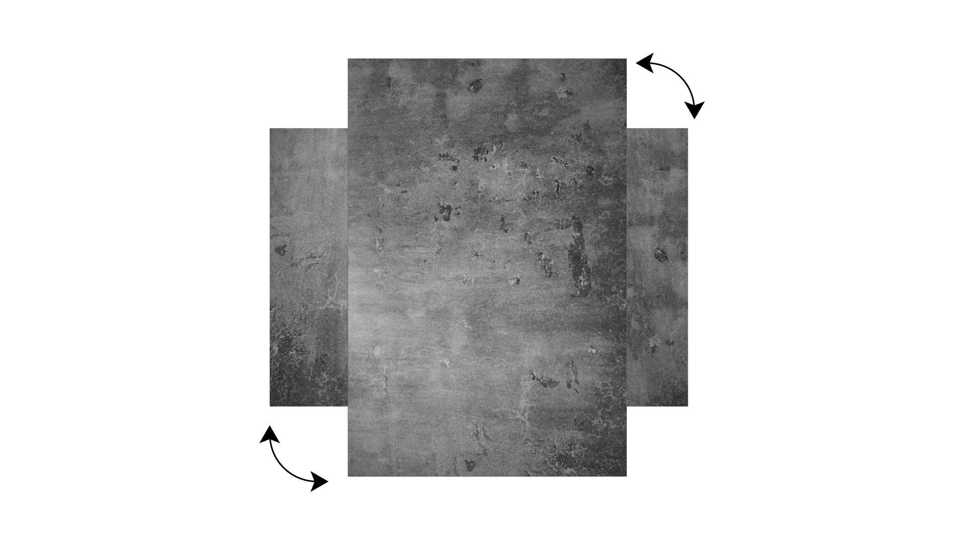 Tableau Magnétique en Métal style Mur de Béton Ciment 90x60cm, MetalBoards pour tout type d'Aimants - 5