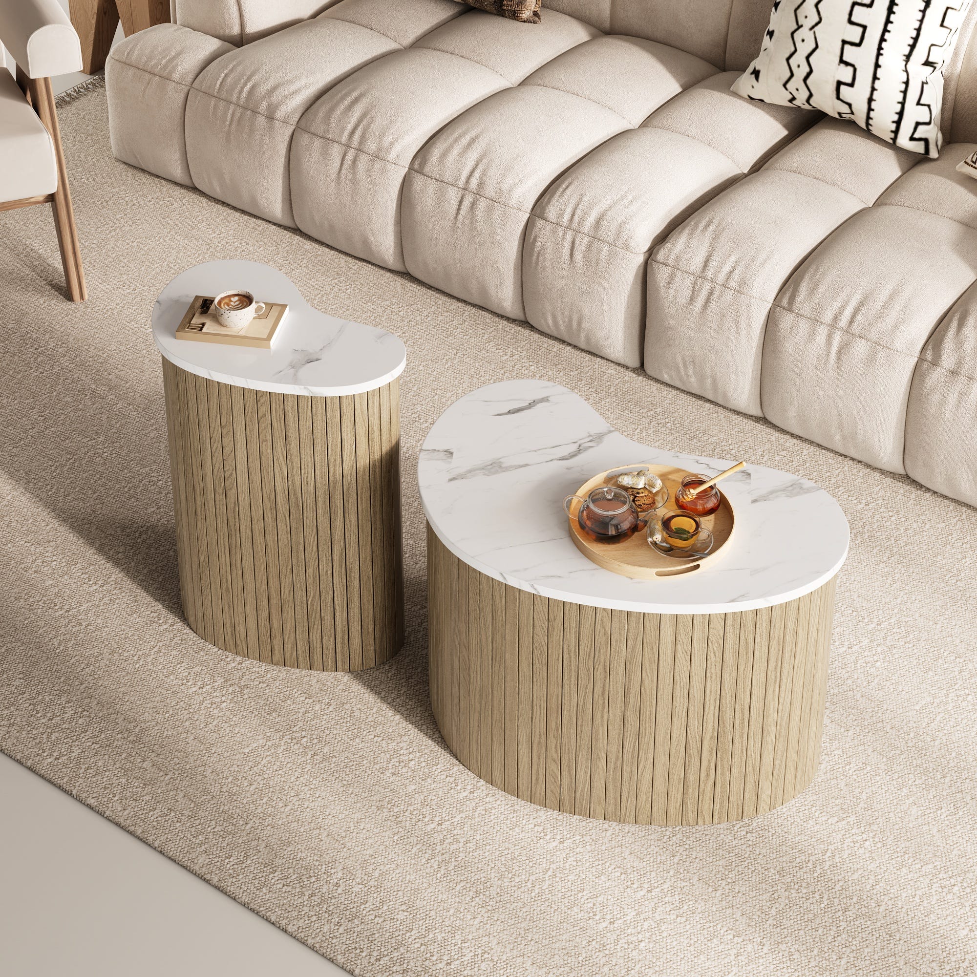 Tavolino Gold Nesting 2 pezzi Teak massello di recupero Tavolino Gold Nesting 2 pezzi Teak massello di recupero