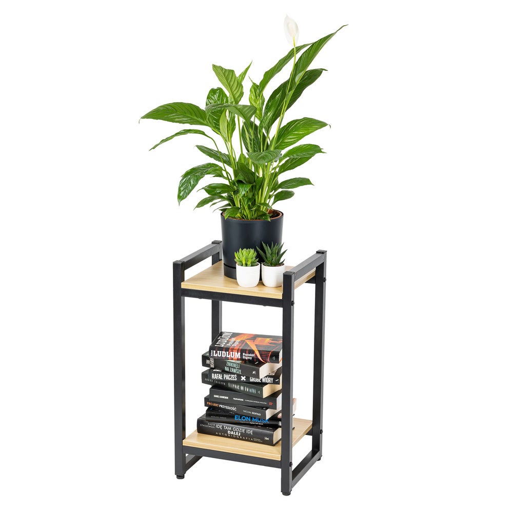 Kwietnik stojący metalowy 65 cm - czarny stojak na kwiaty