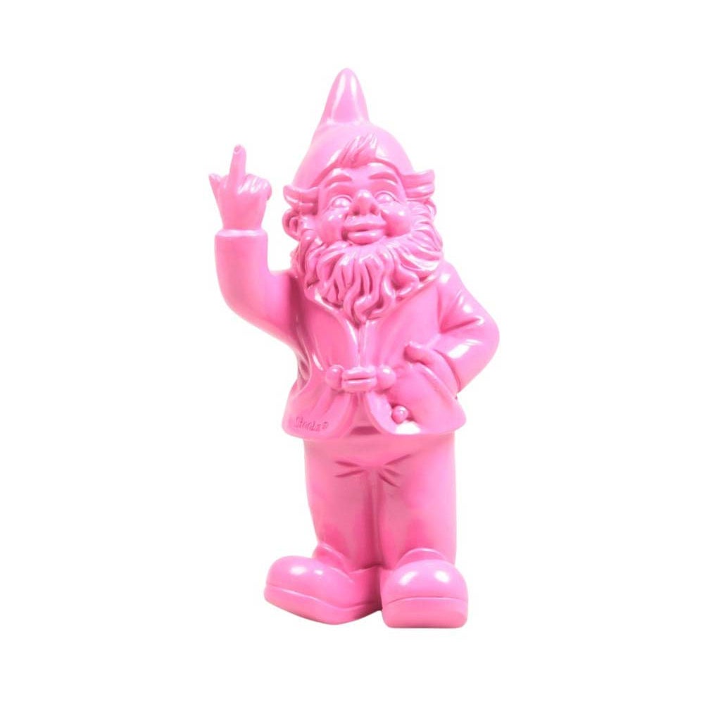 Nain De Jardin Avec Doigt D'Honneur Stoobz - Déco Humoristique Pour Extérieur - Résistant Au Gel - Blanc 32cm