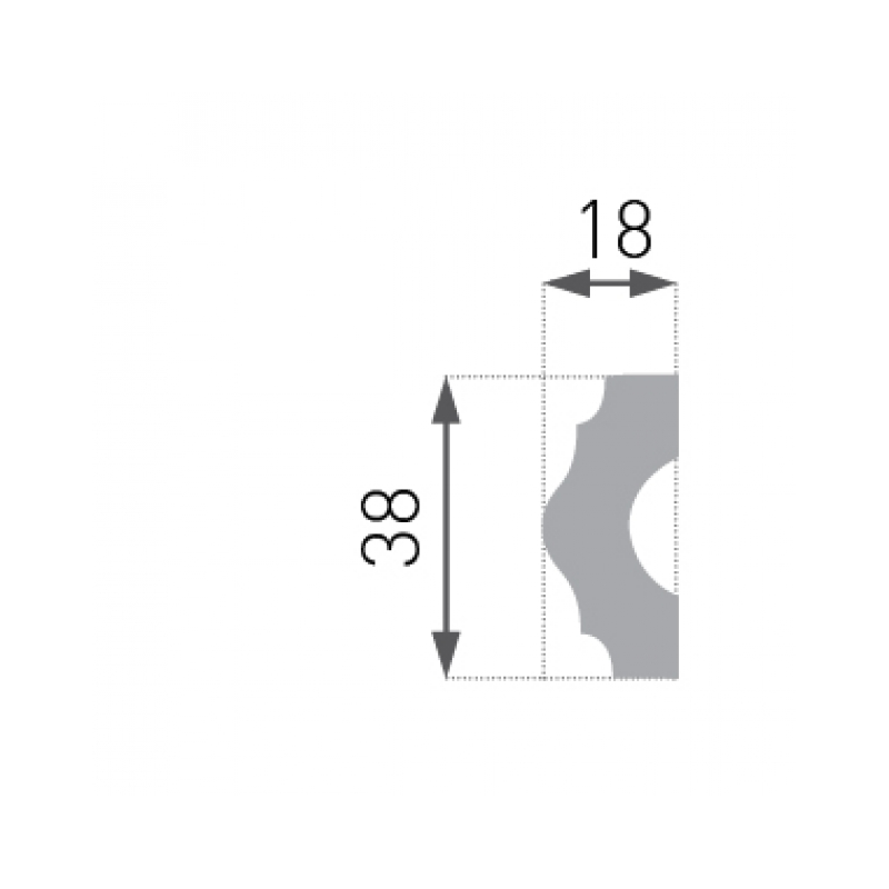 Lot de 50 (100ml) Cimaises décoratives - Arrondi - 200x1,8x3,8 cm - 4