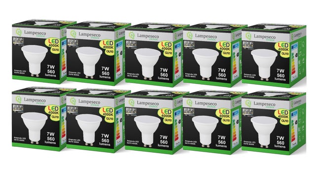 10 Ampoules Led GU10 7W 3-step dimmable sans variateur 4000K Blanc Neutre