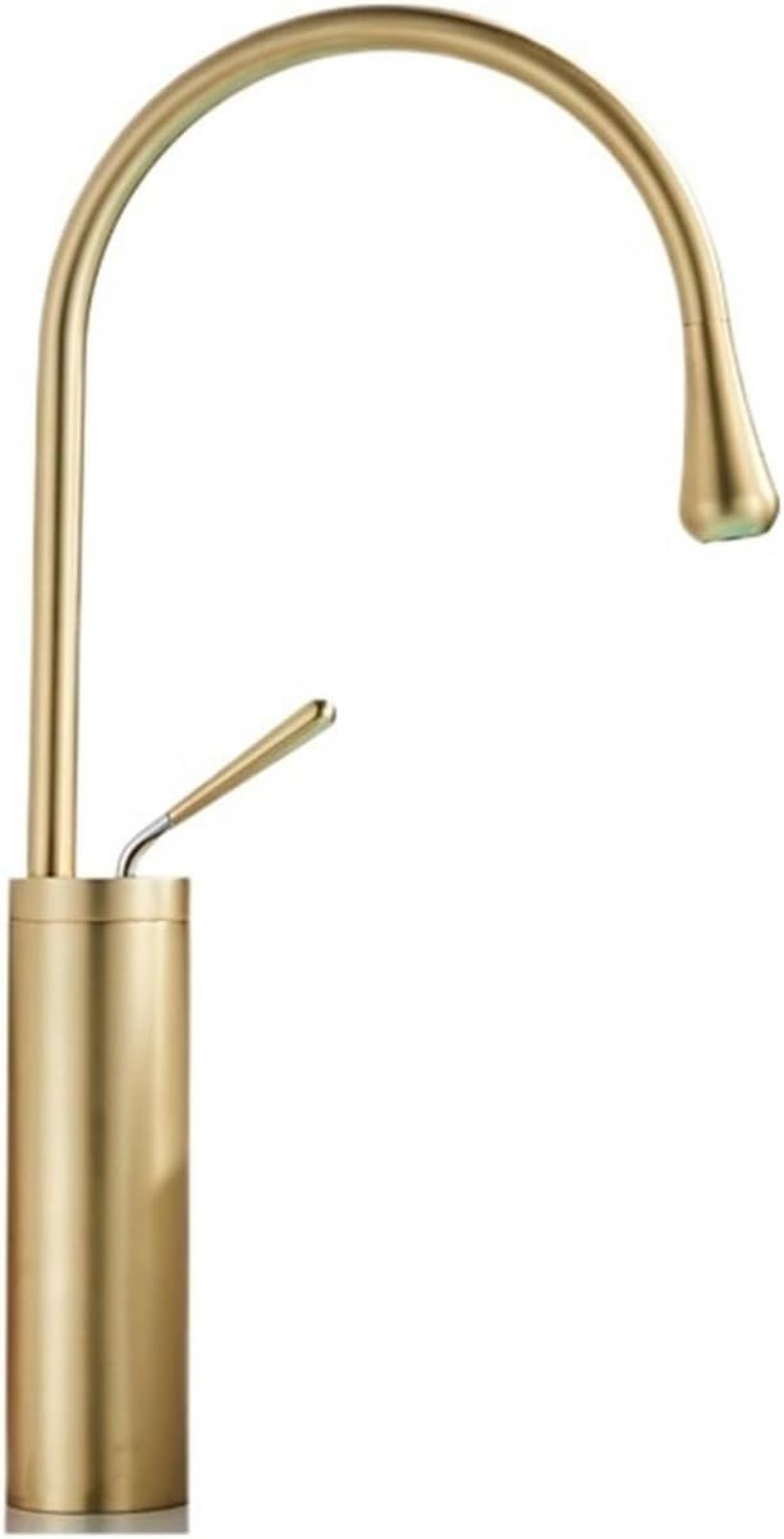 Bateria łazienkowa, bateria umywalkowa jednouchwytowa, ciepła i zimna woda, wys. 48 cm (złoto szczotkowane)