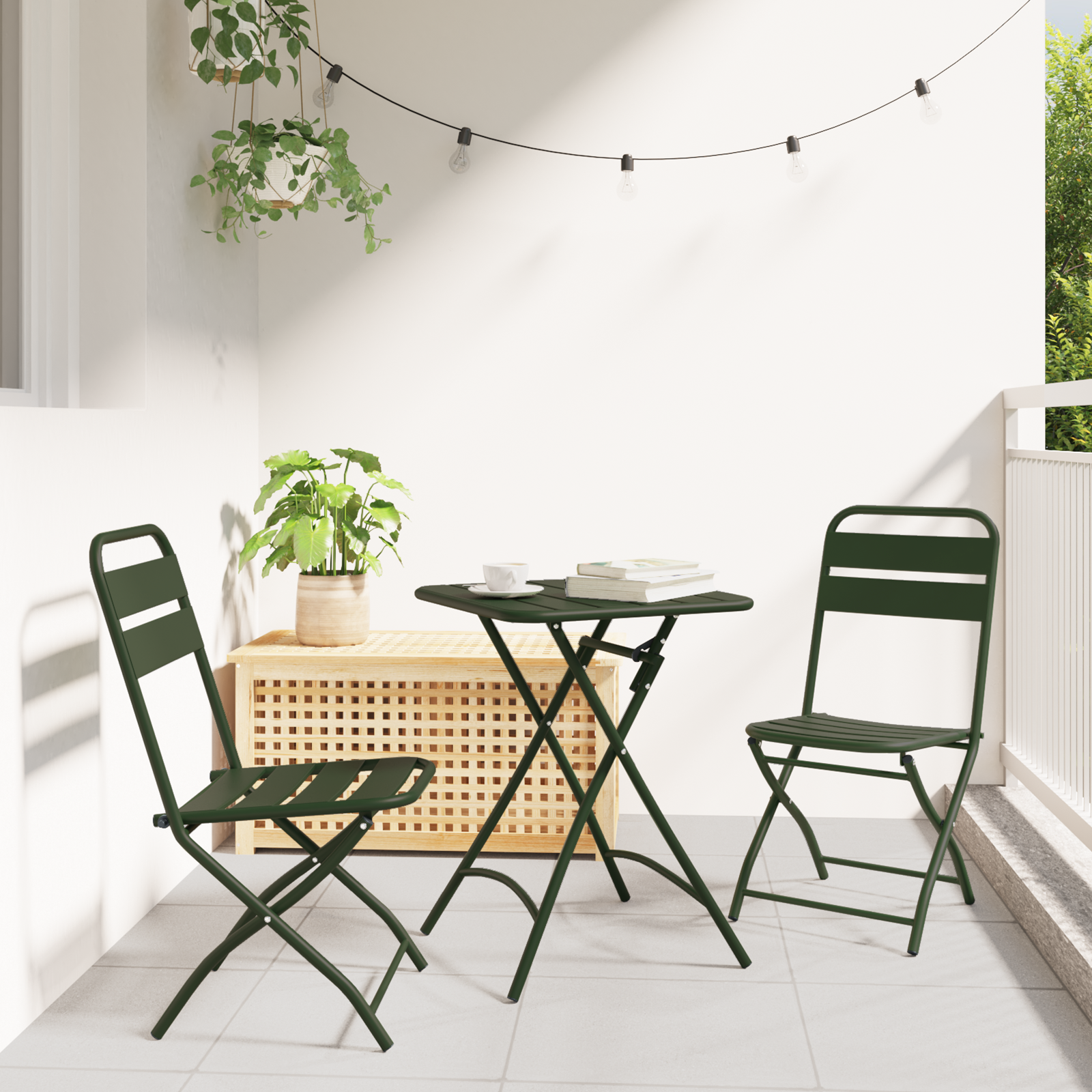 Sedia Pieghevole da Giardino pcs Verde 55 x x 91cm vidaXL