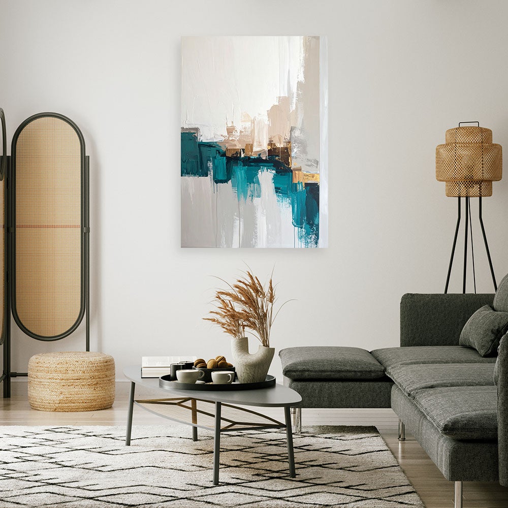 Toile Imprimée, Abstraction turquoise 40x60 - 2