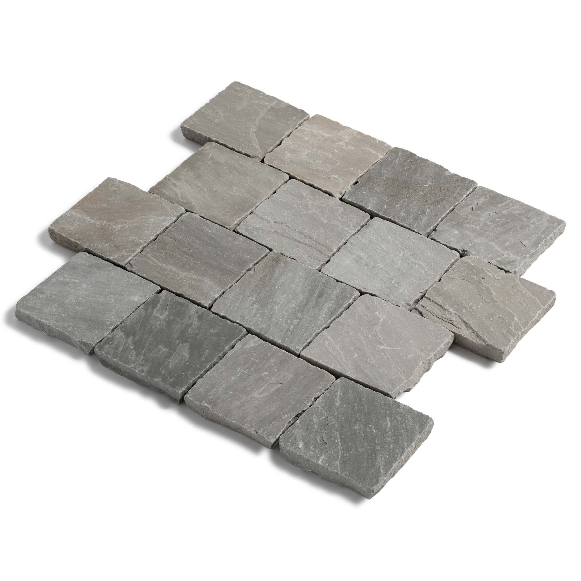 Pavé Grès Kandla Gris 14x14x2-2,5 cm (vendu au m² - 42 pavés/m²) - RO'MA NATURE - 4