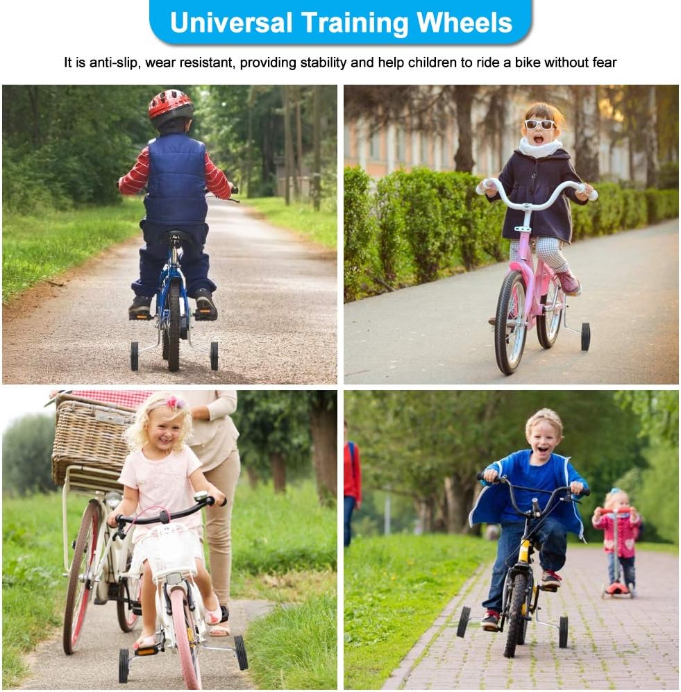 Stabilizator do roweru dziecięcego z czarnym mocowaniem na trzy otwory (uniwersalny 12 cali / 14 cali / 16 cali), uniwersalne koła do roweru dziecięc - 5