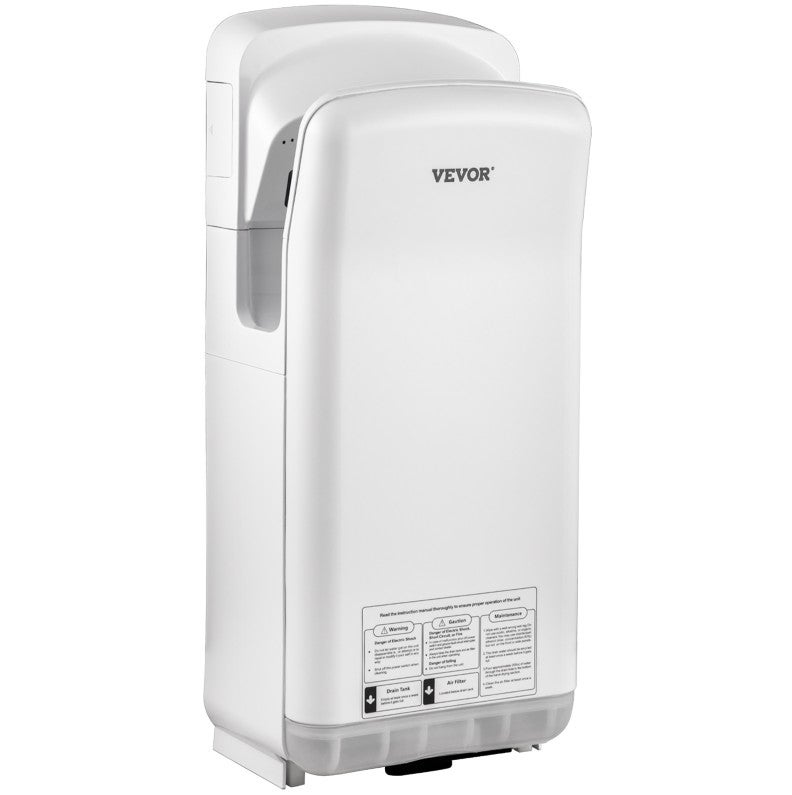 Sèche-Mains Automatique VEVOR 2000W Sèche Main Air Pulsé électrique Commercial ABS Super Puissant Filtration HEPA 43℃ Moteur à Balais Carbone Blanc - 8