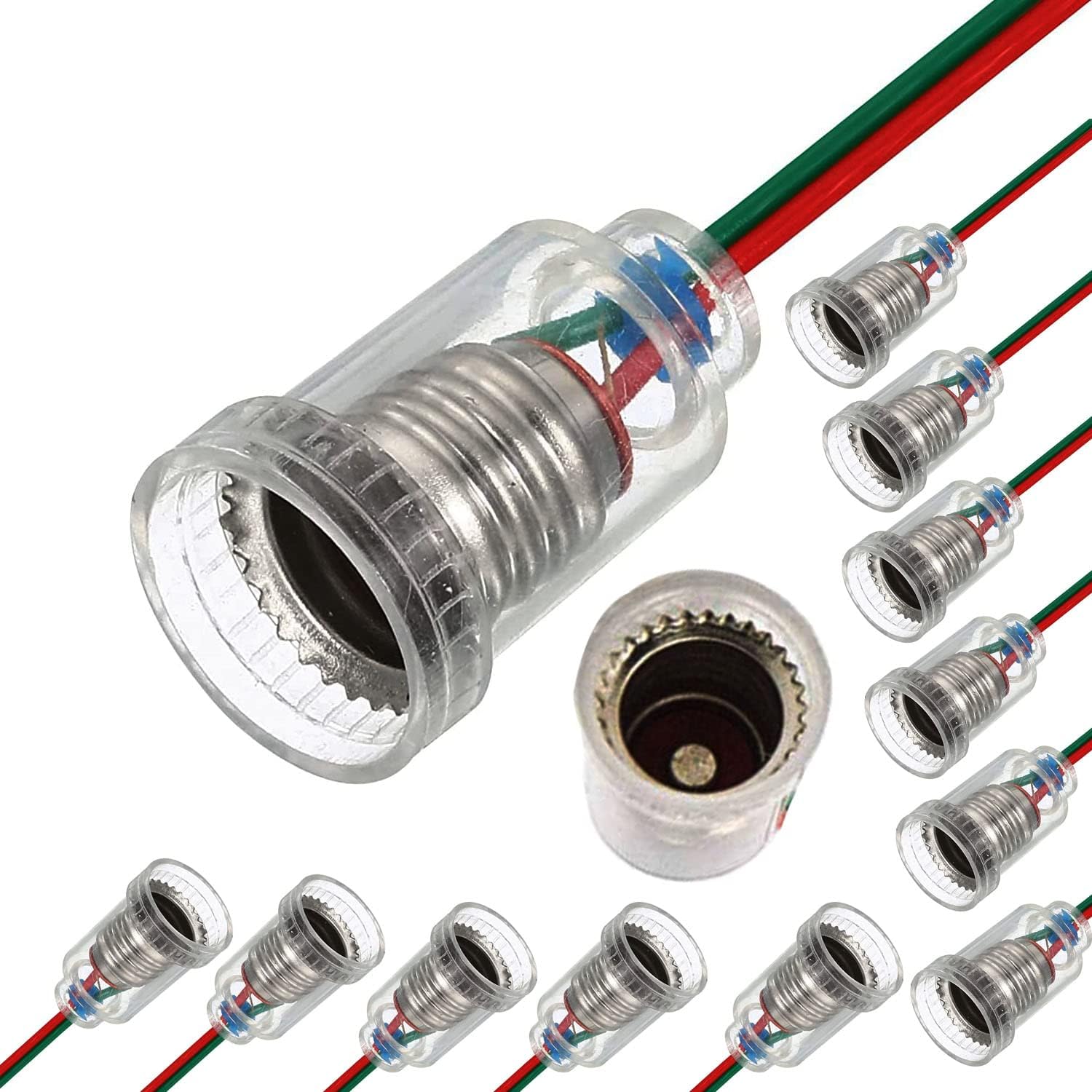 Żarówki LED E10 – Zestaw 15 sztuk z przewodem – Oprawki do eksperymentów obwodów, testów elektrycznych w domu