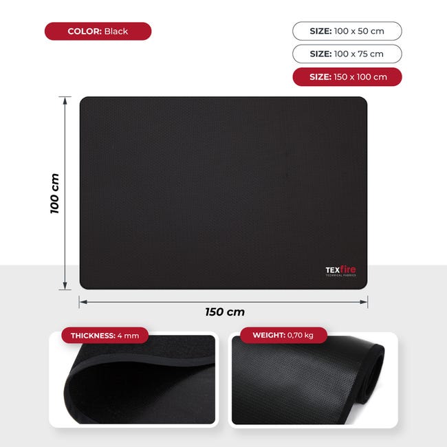 Tappeto Ignifugo Per Camino - Semicircolare, Antiscivolo, Protezione Da Braci E Schizzi - Foto 2