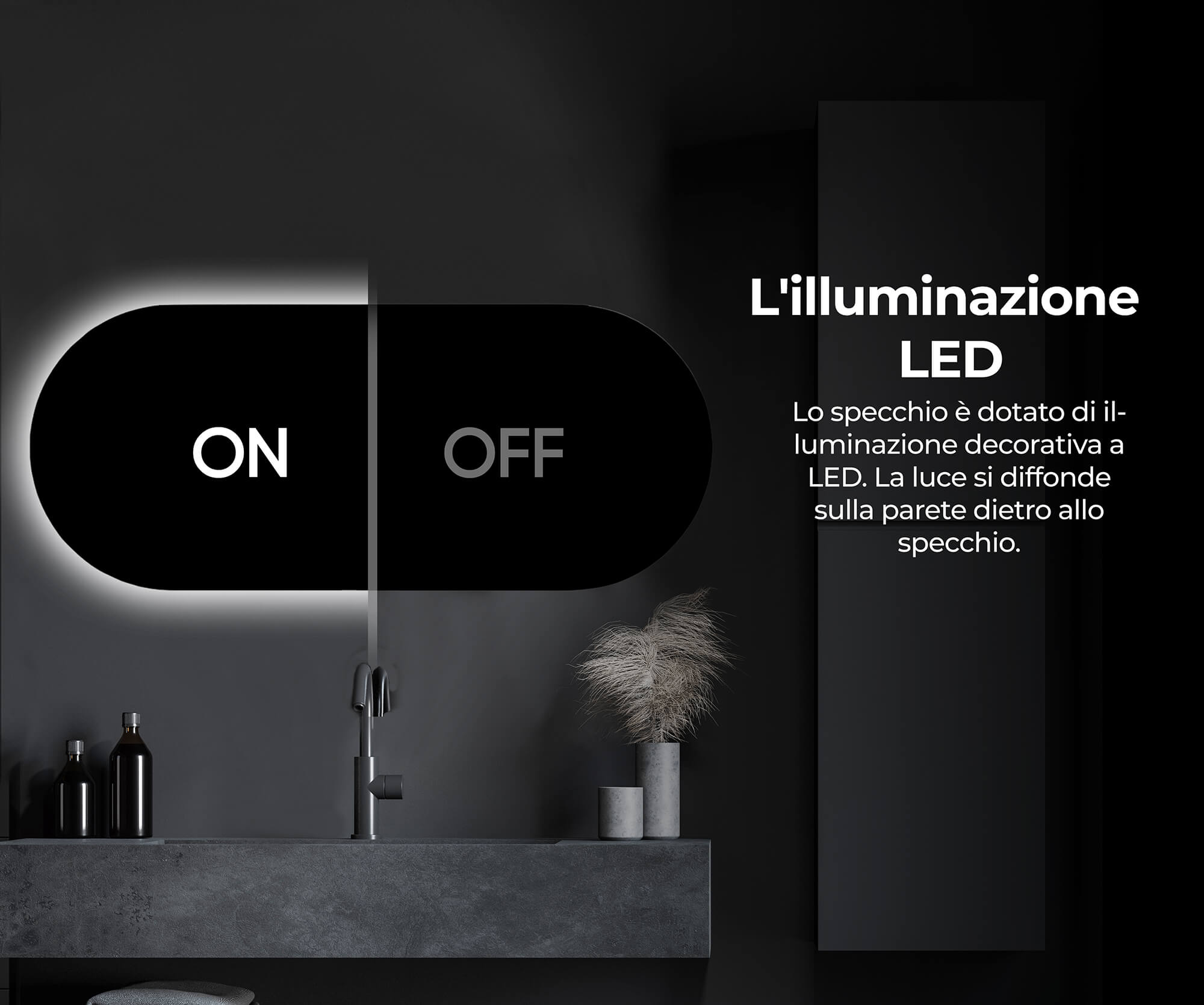 Miroir avec LED Illumination Salle de Bain (110x60cm) LED Lumineux Miroir avec Éclairage (TST107) Blanc Froid 7000K - 8