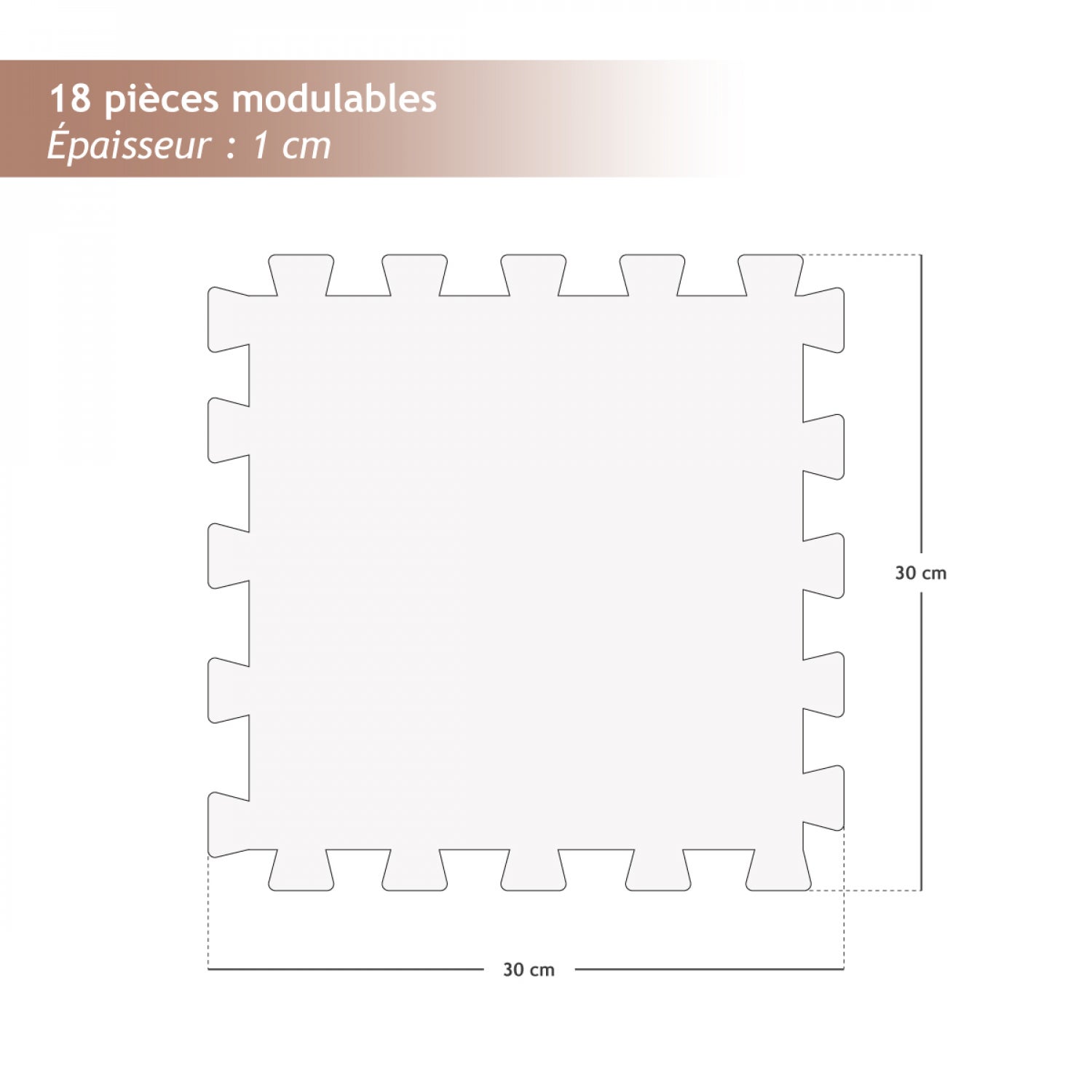 Tapis de sol puzzle pour sport ou jeu enfant, antidérapant - 18 pièces - Noir - Vivezen - 3