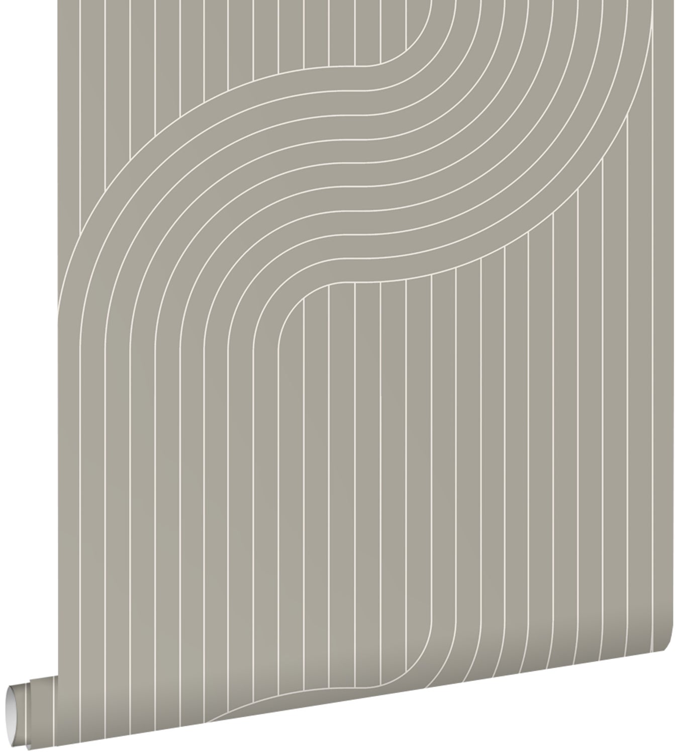 Tapeta linie graficzne ciepłej szarości - 50 x 900 cm - ESTAHOME