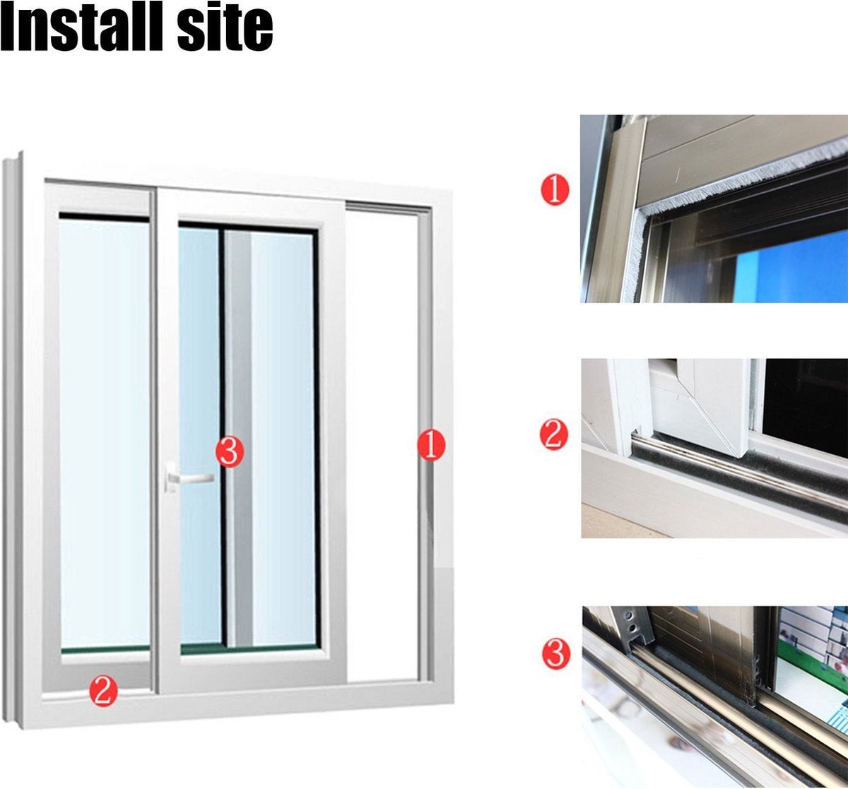 Junta de cepillo - junta de puerta - autoadhesiva - 9 mm x 15 mm x 6 m - junta de puerta - para sellar puertas, ventanas, insonorización - 3