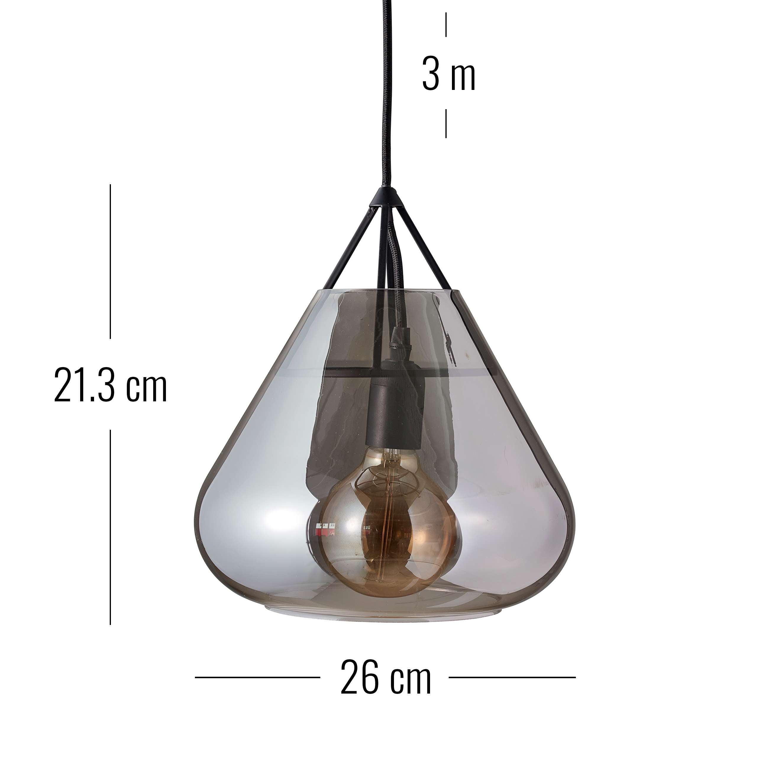 Suspension en verre foncé, h 21,3 cm d 26 cm Volta - DYBERG LARSEN - 2