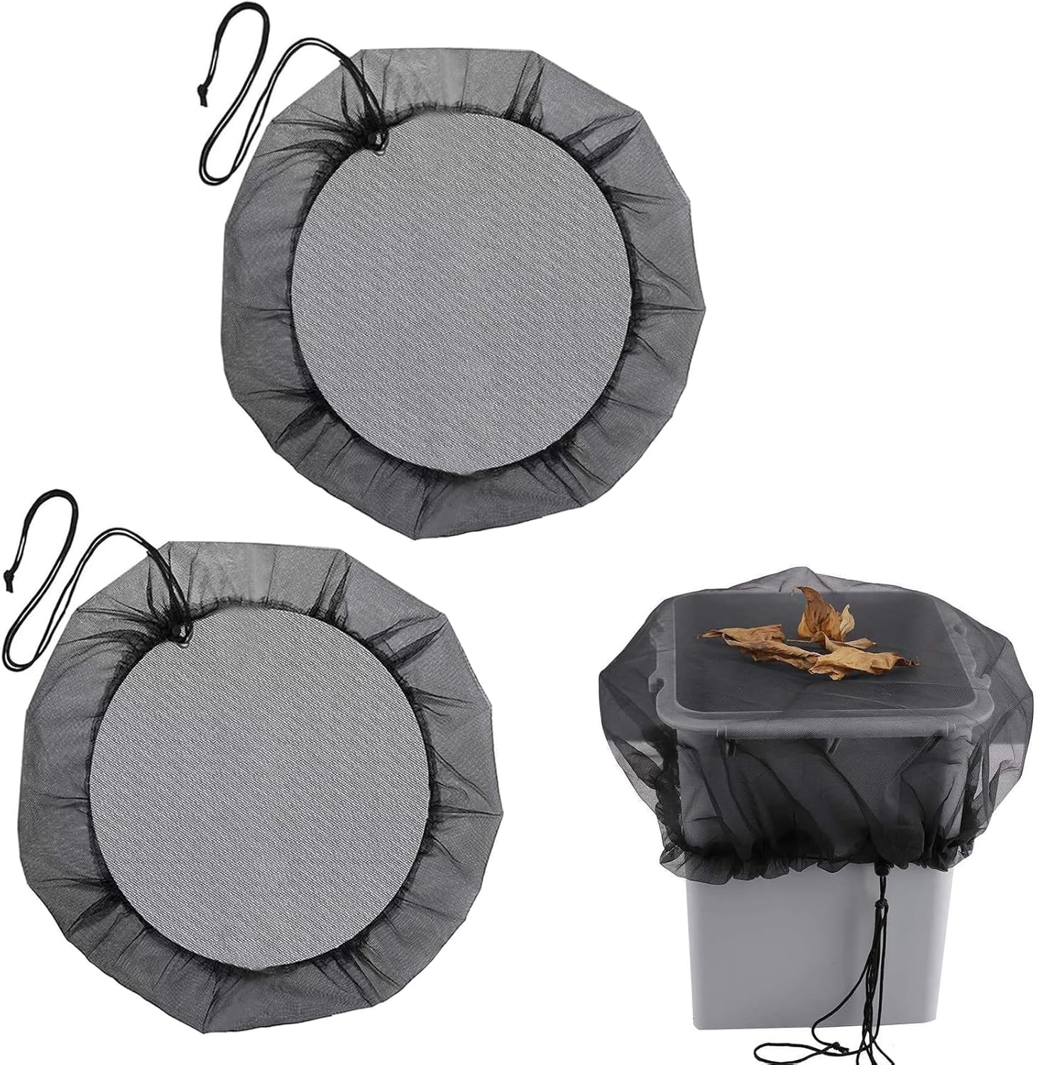 Siatka na deszczówkę (2 sztuki, z linką), na liście i komary, 60 cm