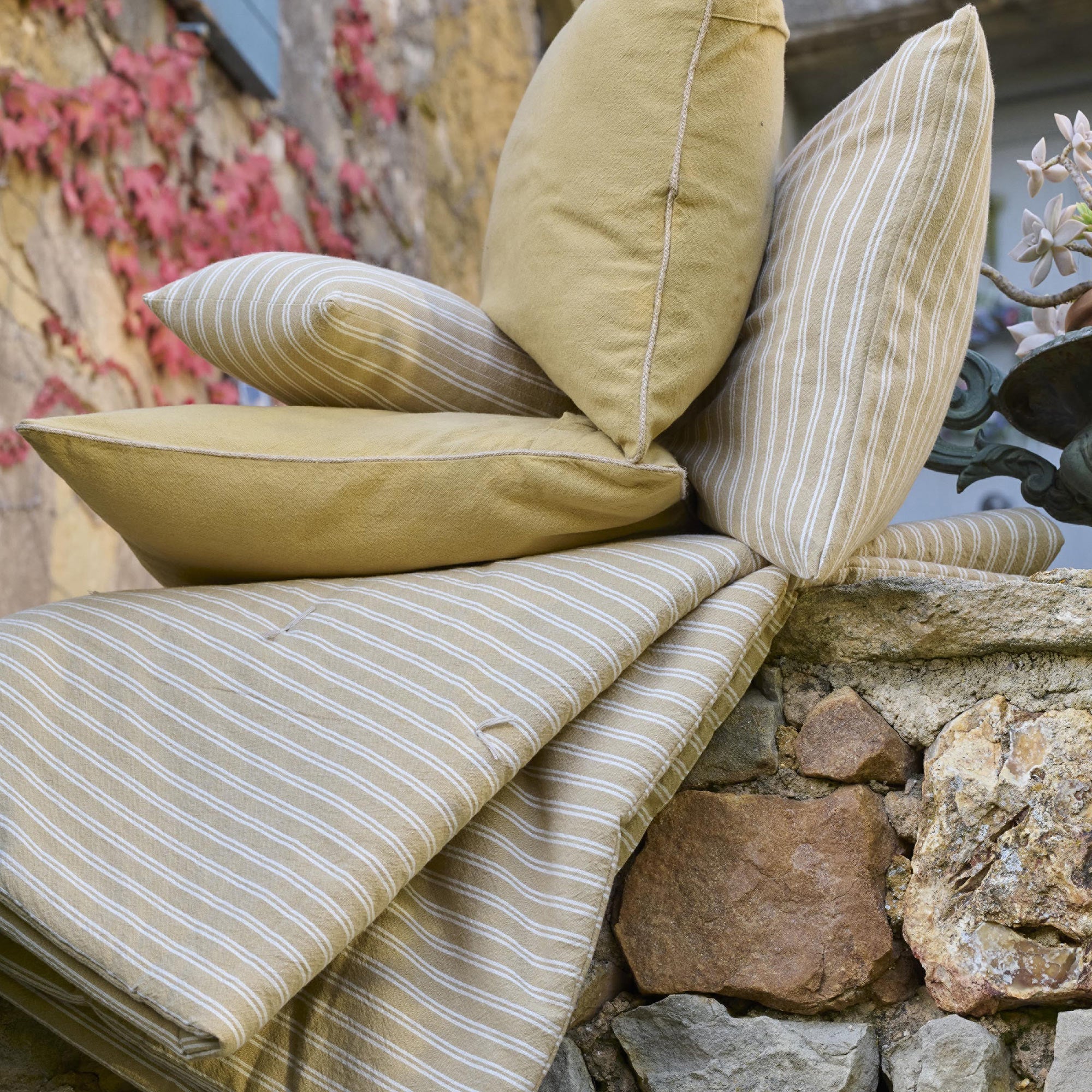 Coussin de plage coton lavé 20x30 cm LILI FOUTAS marron houblon - 2