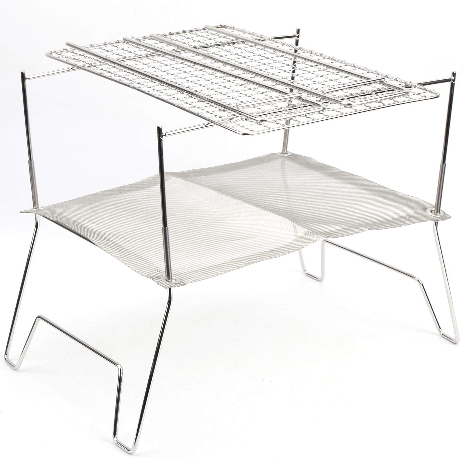 Gril – Gril Rond En Acier Inoxydable, Grille De Cuisson Et De Refroidissement Empilable Avec Pieds Diametre 15 Cm Lytech 126318