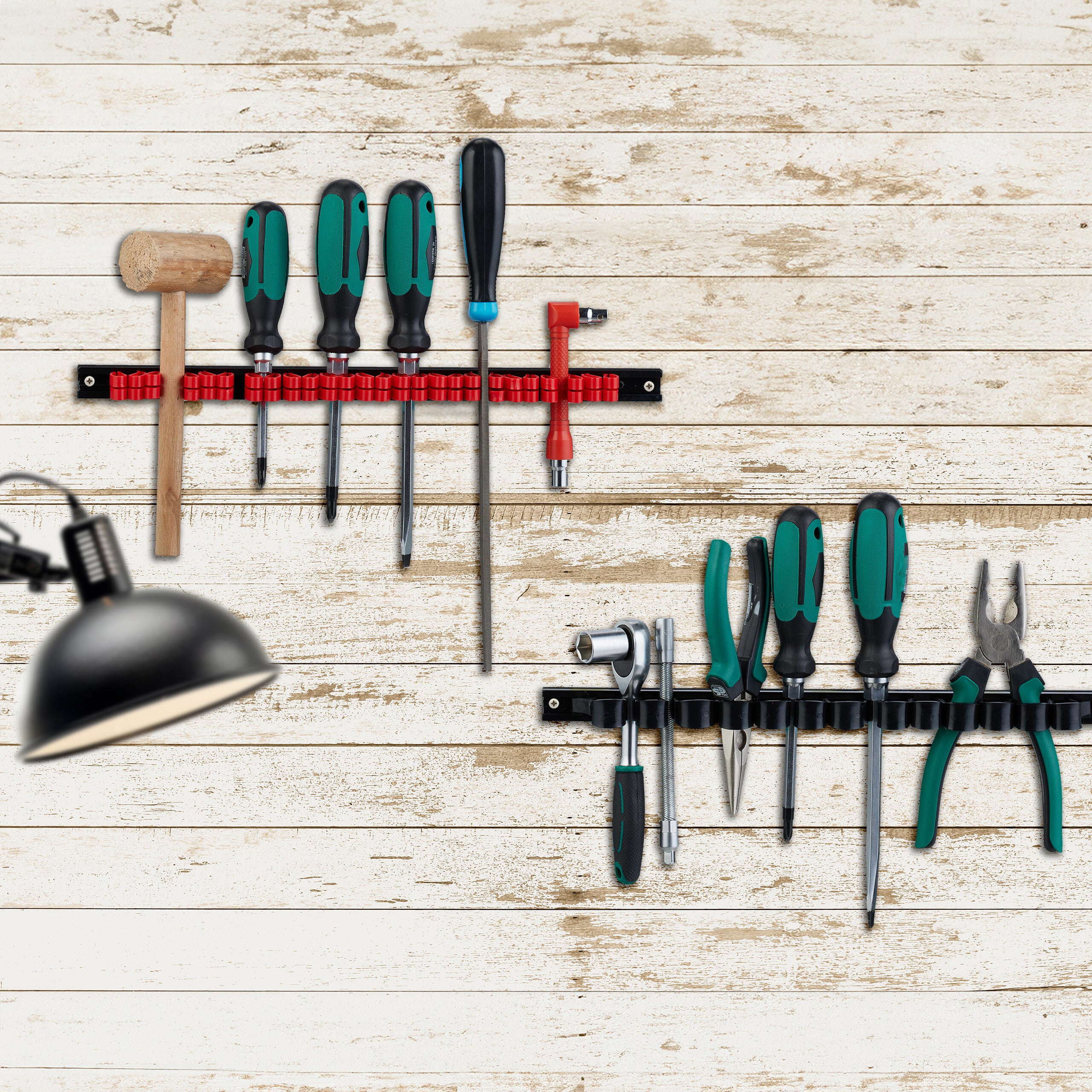 Portautensili Da Parete YARDIN 3 Livelli - Con Supporto Per Cacciaviti, Rosso E Nero - Foto 7