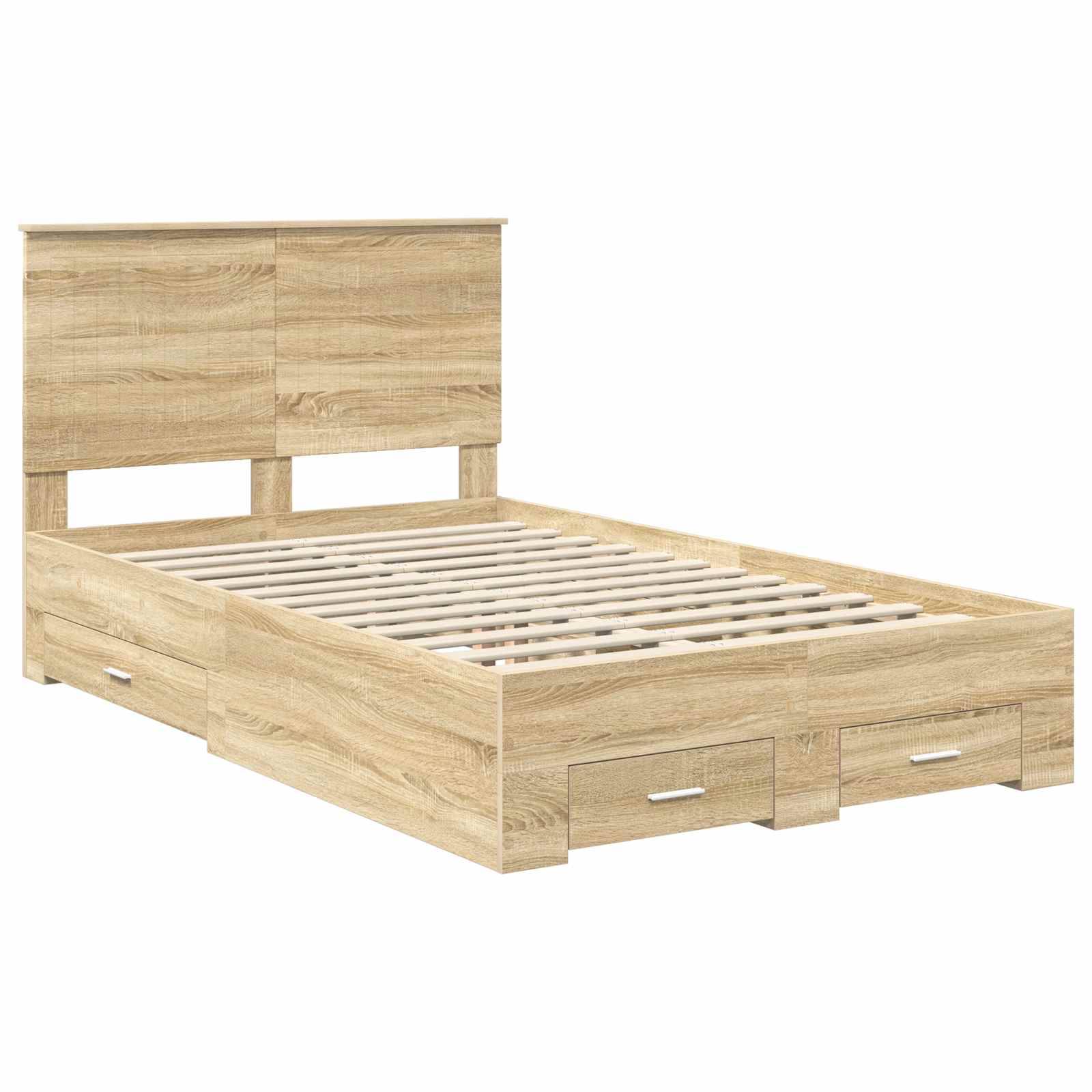 Cadre de lit Chêne 120 x 200 cm Bois d'ingénierie - 4
