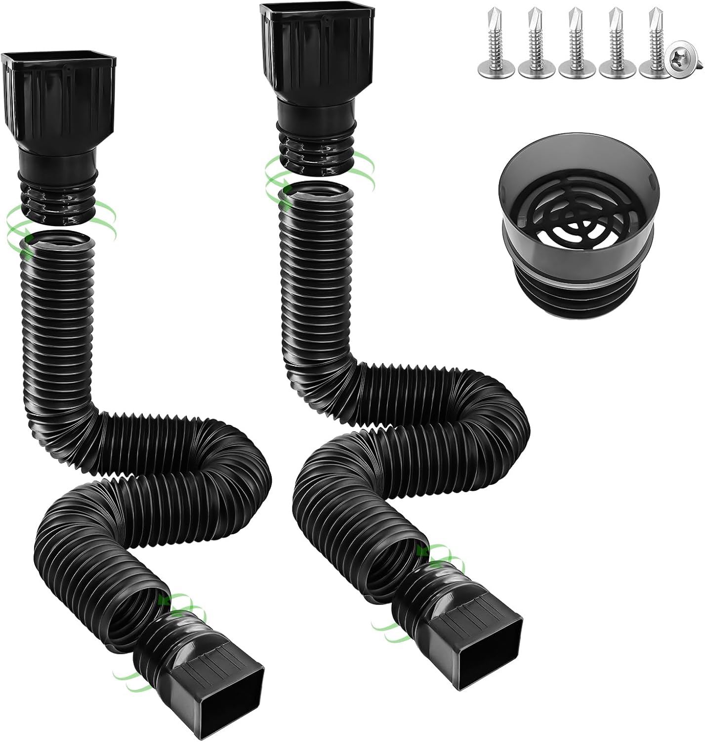 Tuyau Flexible Ondulé PVC 40 Mm Noir - 1 M Pour Étang, Pompe, Drainage, Évacuation Robuste