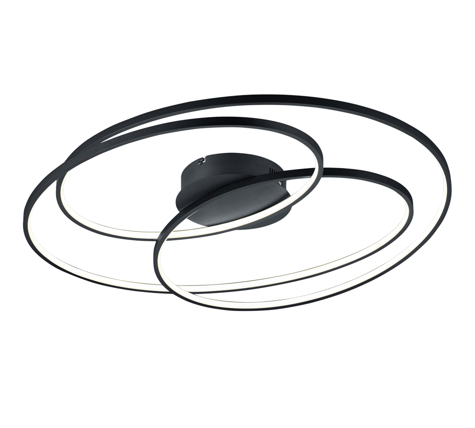 Lampa sufitowa LED GALE 50W Ciepła biel 5250lm metal czarno-biała wym:14,5x80x65cm IP20 Trio