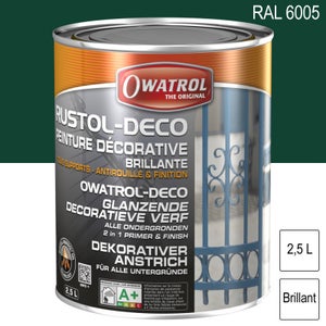 Peinture antirouille décorative Owatrol RUSTOL DECO MAT Noir Profond
